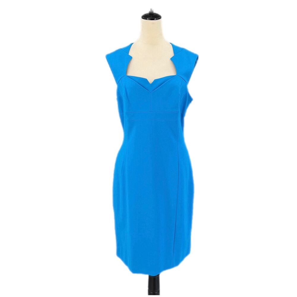 Antonio Melani Vibrant Blue Sheath Tailored Professional Career Workwear Dress